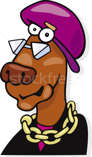 Excentriek hond cartoon illustratie grappig mode Stockfoto © izakowski