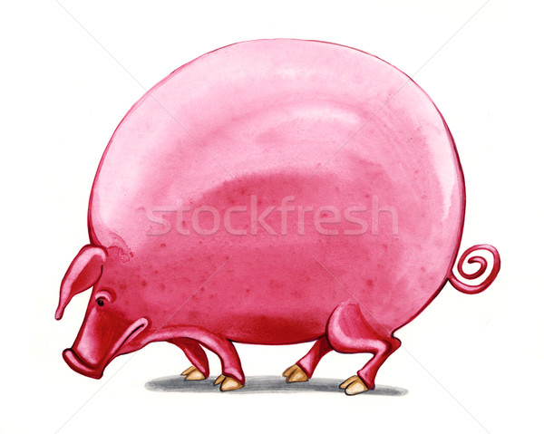 fat big pig Stock photo © izakowski