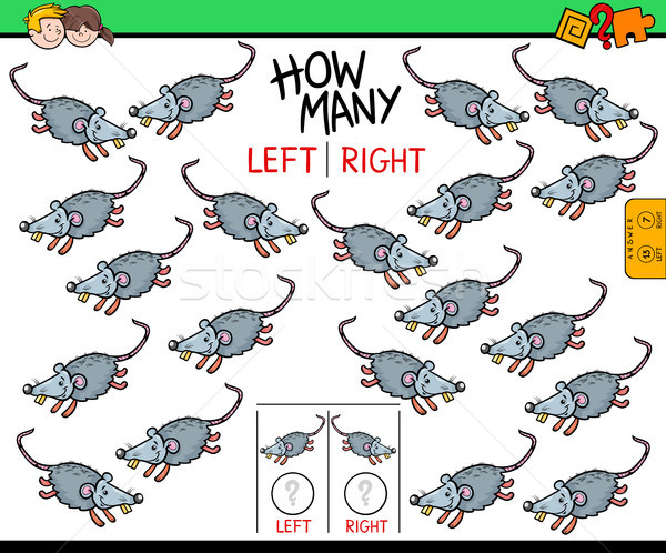 counting left and right picture of mouse educational game Stock photo © izakowski