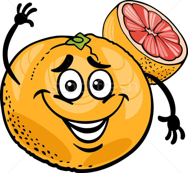 Roşu grapefruit fruct desen animat ilustrare amuzant Imagine de stoc © izakowski