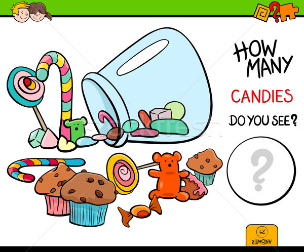 Süßigkeiten pädagogisch Aktivität Spiel Karikatur Illustration Stock foto © izakowski