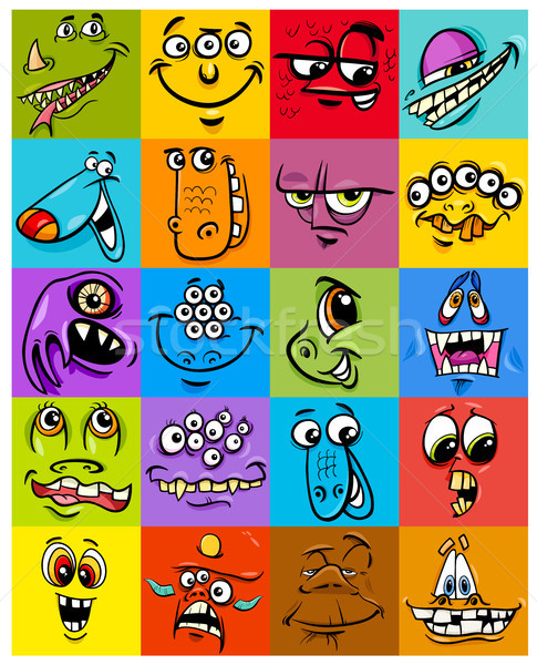 cartoon monster fantasy character set Stock photo © izakowski