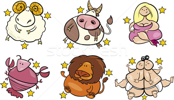 six overweight zodiac signs Stock photo © izakowski