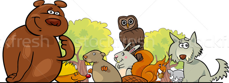 Cartoon forest animals design Stock photo © izakowski