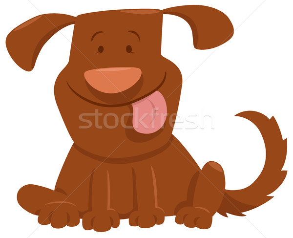 funny dog with tongue cartoon Stock photo © izakowski