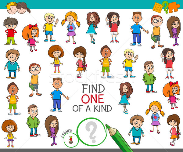 find one of a kind game with children characters Stock photo © izakowski