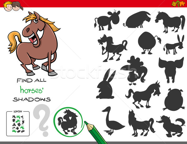 Ombres jeu cheval cartoon illustration [[stock_photo]] © izakowski