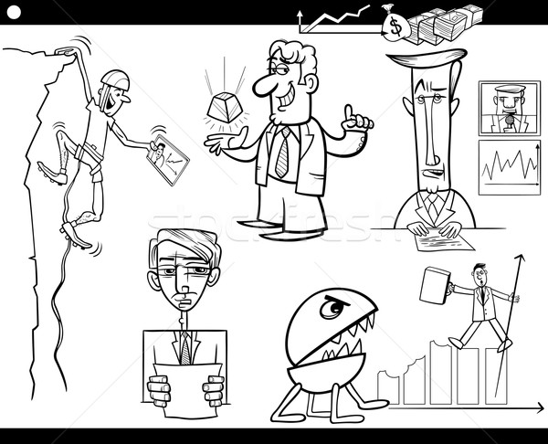 business cartoon concepts and ideas set Stock photo © izakowski