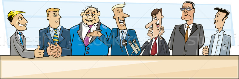 бизнесменов Cartoon иллюстрация улыбка человека бизнесмен Сток-фото © izakowski