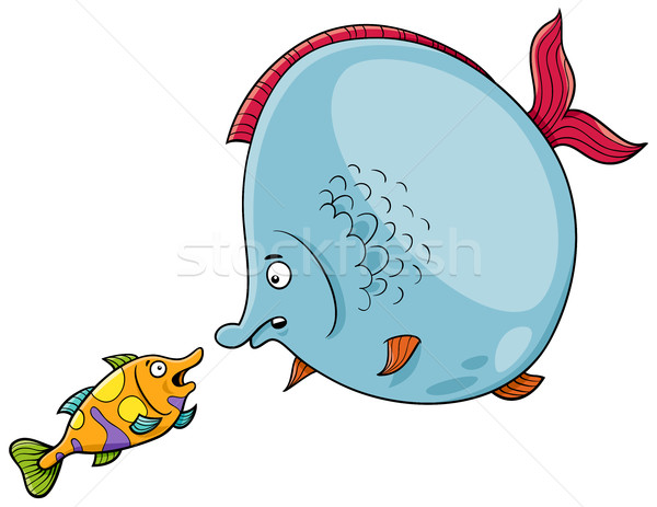 fish talking cartoon illustration Stock photo © izakowski