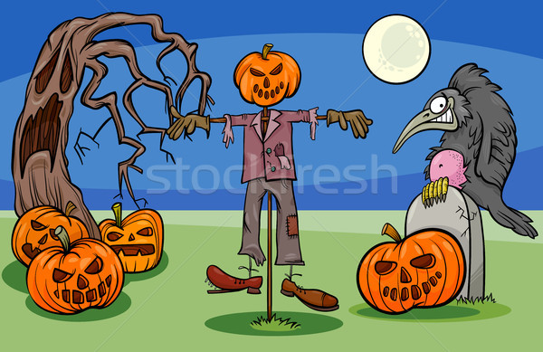 Halloween cartoon gruppo illustrazione Foto d'archivio © izakowski