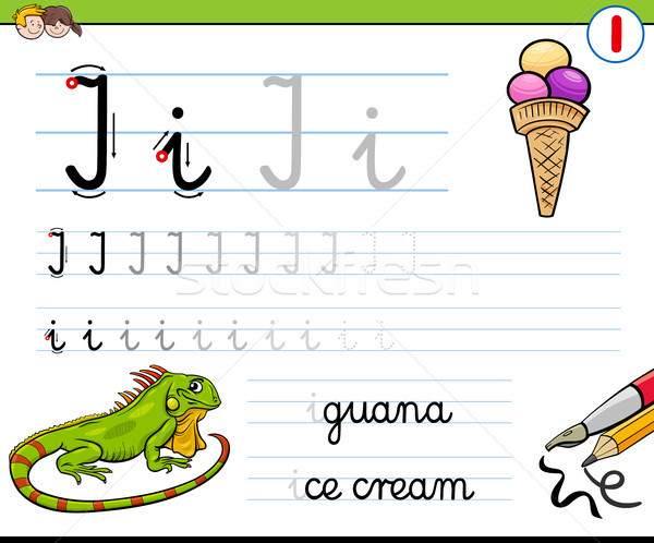 how to write letter I worksheet for kids Stock photo © izakowski