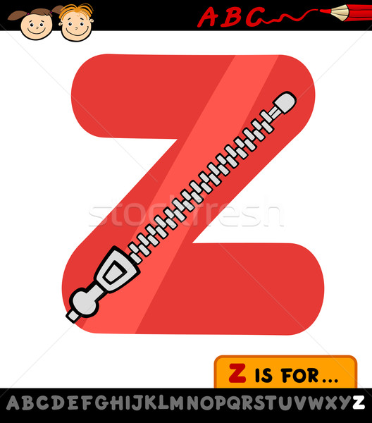 Z betű cipzár rajz illusztráció nagybetű ábécé Stock fotó © izakowski