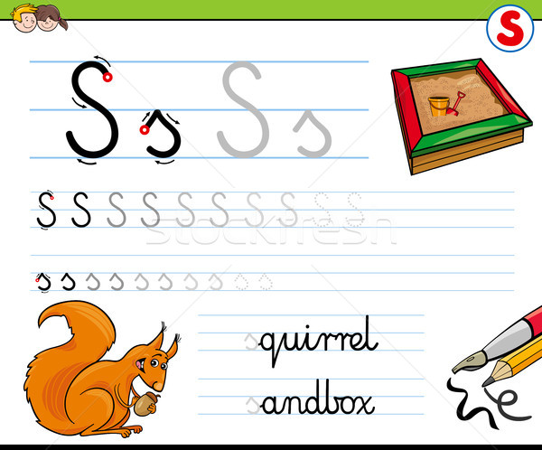 how to write letter S worksheet for kids Stock photo © izakowski
