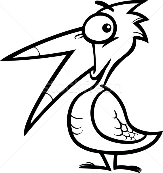 little bird cartoon for coloring book Stock photo © izakowski