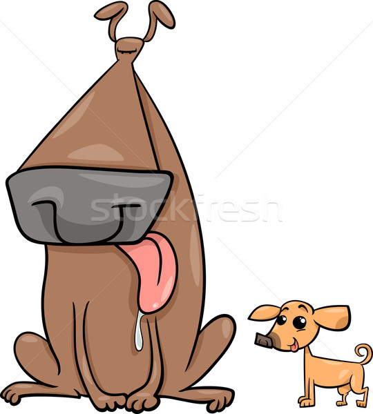 big and small dogs cartoon illustration Stock photo © izakowski