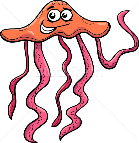 морем медуз Cartoon иллюстрация смешные животного Сток-фото © izakowski