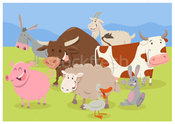 cute farm animal characters Stock photo © izakowski