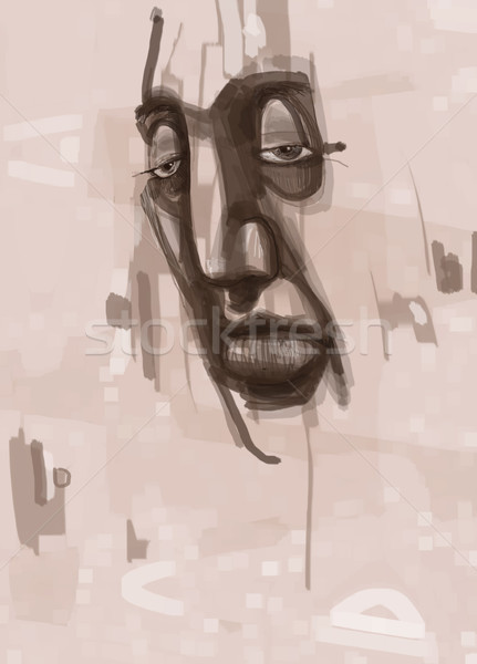 man face digital painting Stock photo © izakowski