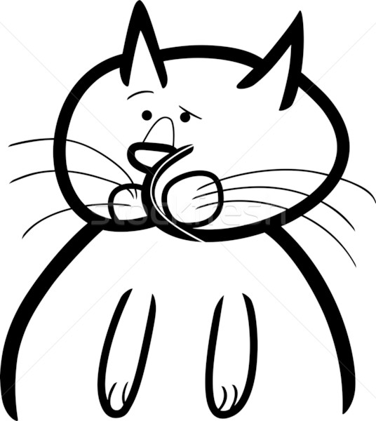 Cartoon болван кошки иллюстрация котенка книжка-раскраска Сток-фото © izakowski