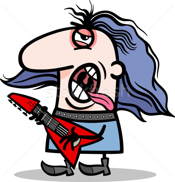 Músico Cartoon ilustración funny guitarra eléctrica profesión Foto stock © izakowski