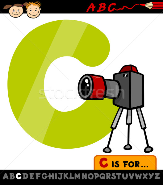 Litera c kamery cartoon ilustracja alfabet Zdjęcia stock © izakowski