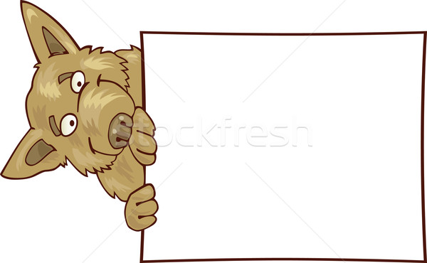 Stock photo: German shepherd dog with card
