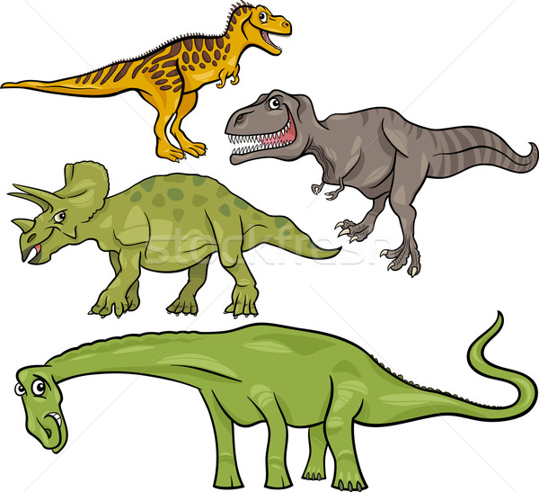 prehistoric dinosaurs cartoon set Stock photo © izakowski