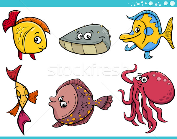 sea life fish cartoon set Stock photo © izakowski