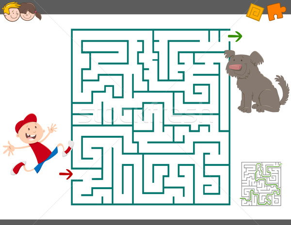 Labirintus szabadidős tevékenység rajz illusztráció oktatás labirintus Stock fotó © izakowski