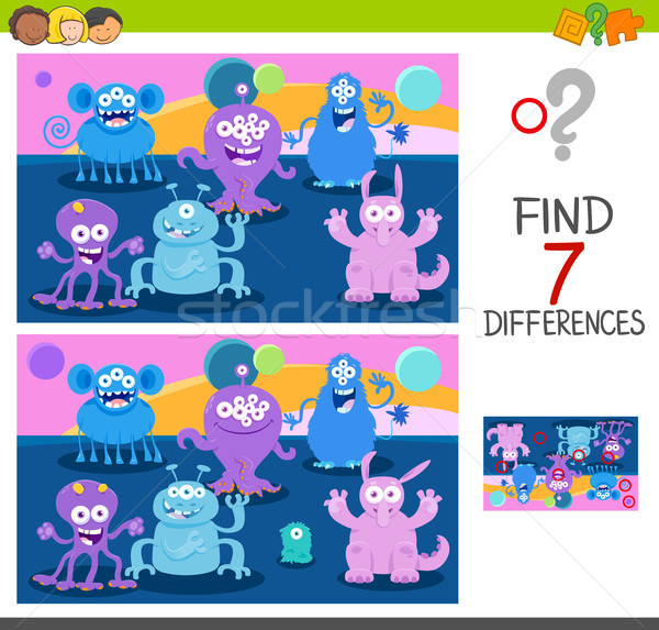find differences game with monsters Stock photo © izakowski