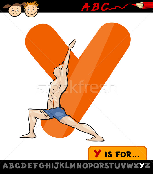 letter y for yoga cartoon illustration Stock photo © izakowski