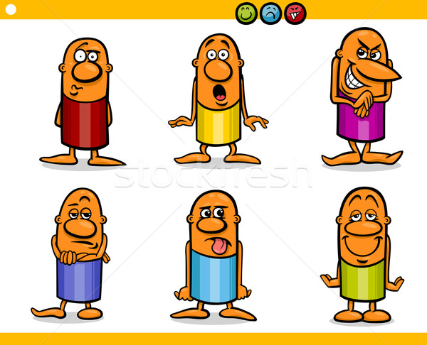 cartoon people characters emotions Stock photo © izakowski