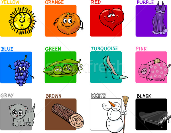 Principal colores educativo establecer Cartoon ilustración Foto stock © izakowski