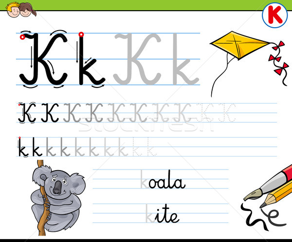 how to write letter K worksheet for kids Stock photo © izakowski