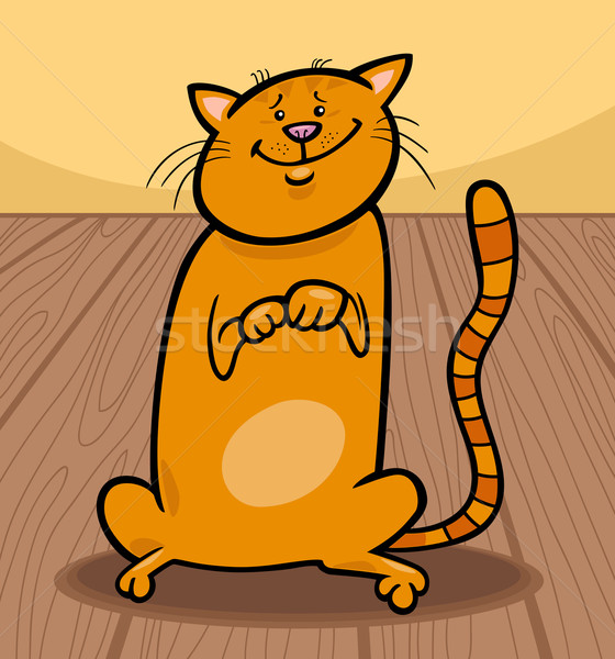 かわいい 猫 漫画 実例 赤 座って ストックフォト © izakowski
