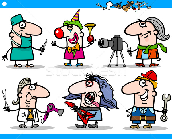 cartoon people occupations characters set Stock photo © izakowski