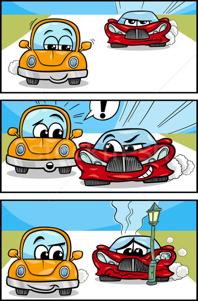 cars cartoon comic story Stock photo © izakowski