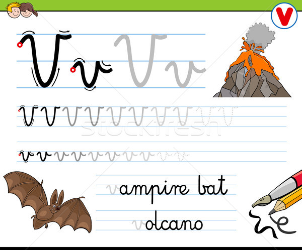 how to write letter V worksheet for kids Stock photo © izakowski