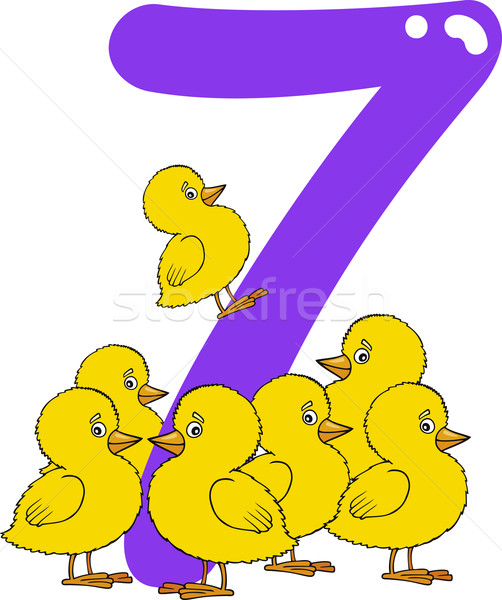 number seven and 7 chicks Stock photo © izakowski