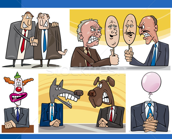 Karikatür siyaset kavramlar ayarlamak örnek komik Stok fotoğraf © izakowski