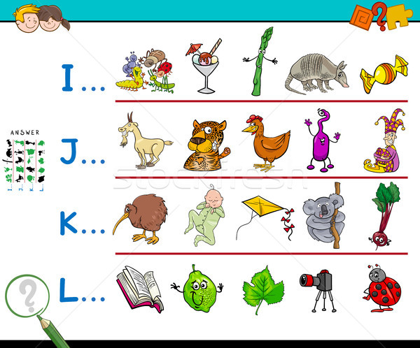 first letter of a word workbook game Stock photo © izakowski