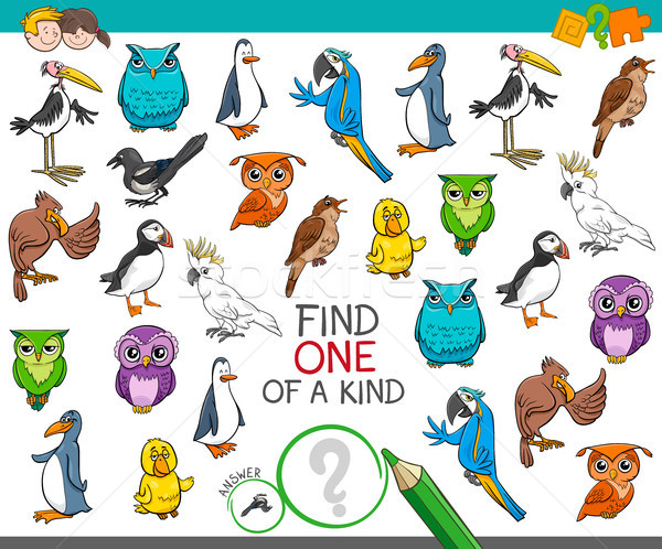 find one of a kind with birds animal characters Stock photo © izakowski