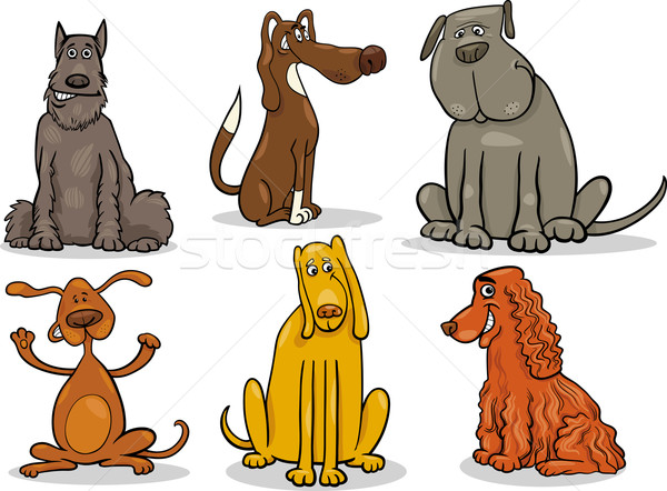 Divertente cani set cartoon illustrazione cute Foto d'archivio © izakowski