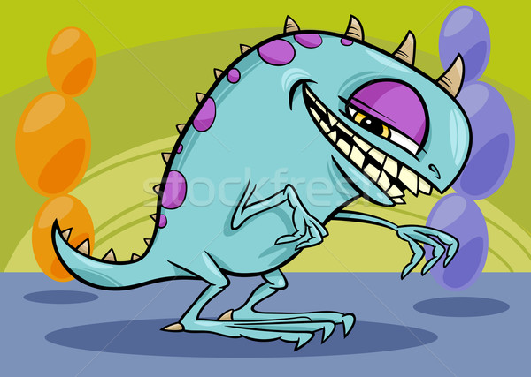 Monster fremden Karikatur Illustration funny Drachen Stock foto © izakowski