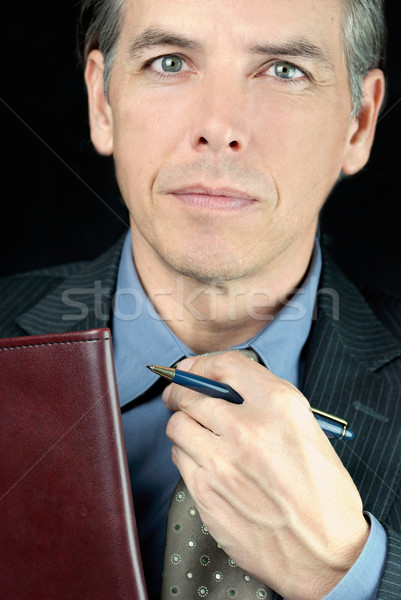 Aggódó üzletember nyakkendő közelkép üzlet arc Stock fotó © jackethead