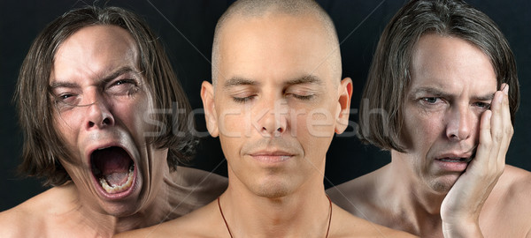 Szellem közelkép férfi három érzelmes higgadt Stock fotó © jackethead