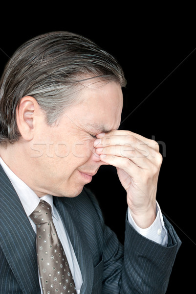 Hangsúlyos üzletember oldalnézet közelkép arc férfi Stock fotó © jackethead