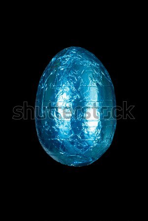 Kék csokoládé húsvéti tojás közelkép húsvét csoport Stock fotó © jackethead