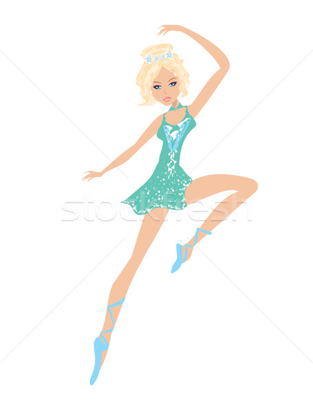 Mooie balletdanser vrouw ontwerp springen leuk Stockfoto © JackyBrown